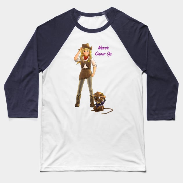 Never grow up Baseball T-Shirt by reynoldjay